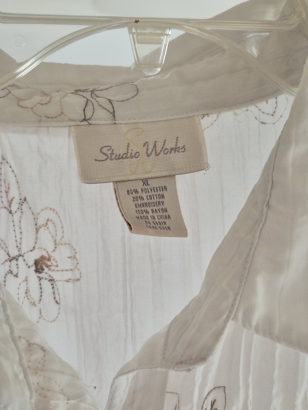 Studio Works XL Lorelai Gilmore Y2k Vintage Embroidered Blouse. - Picture 2 of 6